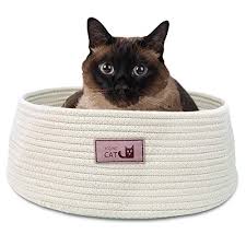 Round Cat Bed Basket Nest Cotton Rope Woven Warm Medium Pet Sleeping Bed Best Offer Petsep Com Cat Bed Rope Weave Pet Mattress
