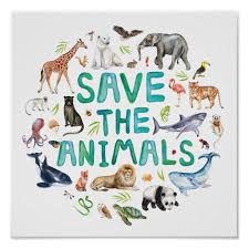 Watercolor Save The Animals Poster Zazzle Com In 2020 Animal Posters Save Animals Poster Acrylic Prints