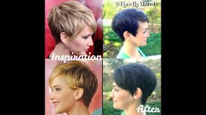 This qualifies as a sexy short hairstyle for three very important reasons. Jennifer Lawrence Haircut Tutorial Short Pixie Really Cute Youtube