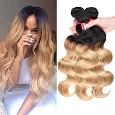 Will you look good with platinum blonde hair? Amazon Com Xccoco Ombre Blonde Body Wave Human Hair Weaves T1b 27 Two Tone Black To Honey Blonde Ombre Hair 3 Bundles 8a Brazilian Virgin Remy Silk Hair Extensions Dark Roots To Blonde