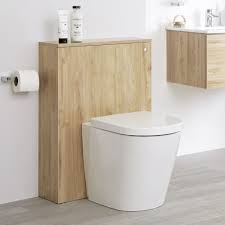 Meuble de toilette colonne de toilette meuble wc 3 rangées étagère de salle de bains 65 34 177cm blanc. Meuble Wc Avec Cuvette Wc A Poser 60 Cm Effet Chene Dore Newington