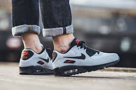 Nike Air Max 90 Essential Grey Black Red Eu Kicks Sneaker Magazine Nike Air Max Nike Nike Air Max 90