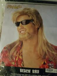 Beach Bro 80's Hillbilly Adult Costume Wig& goutee