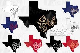 Download Floral Texas Map Silhouette Cutting File Texas Flowers Svg 1003199 Illustrations Design Bundles