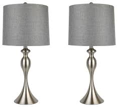 $49.99 quick view sale blue wash textured wood lamp with square shade 2 5 stars 5 (2) was: 26 5 Brushed Nickel Table Lamps Grey Shade Transitional Lamp Sets By Grandview Gallery Houzz