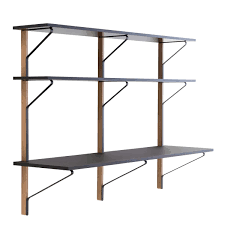 How to build industrial pipe shelves/desks. Artek Kaari Wall Shelf With Desk