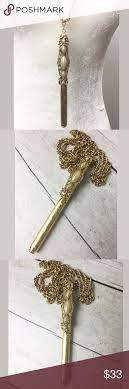 1928 Vintage Inspired Pen Necklace Gold Tone Vintage Inspired Gold Necklace Vintage
