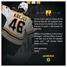 Though he doesn't call it retirement, krejci's nhl career is. Boston Bruins On Twitter A Statement From David Krejci Nhlbruins