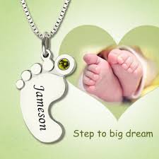 Baby Feet Charm Necklace For Mom