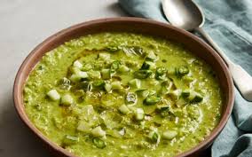 Stir the rice into the finished soup, season with pepper. Green Pepper Cucumber And Herb Gazpacho Recipe