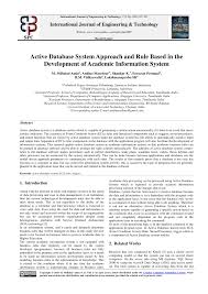 Pdf Active Database System Approach And Rule Based In The Development Of Academic Information System
