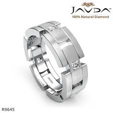 Princess Diamond Men S Block Link Eternity Wedding Band Made In 14k White Gold Graduation Gift Jewelry Eternity Ring Diamond Men Diamond Ring