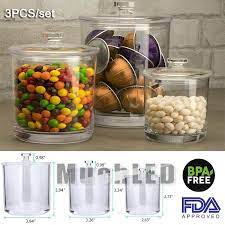 Buy products such as mdesign storage apothecary canister for bathroom, 3 pack at walmart and save. Set Of 3 High Quality Plastic Apothecary Jars W Lids Acrylic Bathroom Organizer Ebay