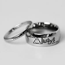Harry Potter The Deathly Hallows Inspired His And Her Ring With I Will Always Love You Engraved Harry Potter Ring Harry Potter Jewelry His And Hers Rings