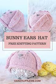 Bunny Ear Hat Easy Pattern Knitting Patterns Knitting Easy Knitting