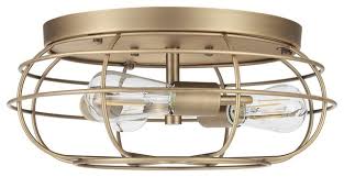 Lighting is one of the most important design elements in a home. Cartaro 3 Light Industrial Vintage Cage Ceiling Light Led Bulbs Transitional Flush Mount Ceiling Lighting By Linea Di Liara Houzz