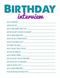 Birthday Activities For Adults Near Me Birthday Interview Free Printable Best Activities For Kids Birthday Interview Birthday Traditions Kids And Parenting