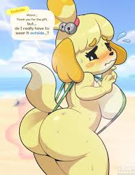 animal crossing, isabelle (animal crossing), lollipopcon, alternate breast  size, big ass - R34 Vault