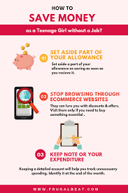 Whether it's every day, week, or month, set saving targets and stick with them. How To Save Money As A Teenage Girl Without A Job