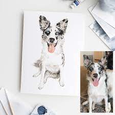 Custom handmade pet portraits painted from your photos. Custom Pet Portrait In Watercolor Charmcat Creative