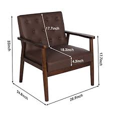 You can't buy your own item. Mid Century Retro Modern Solid Wood Armrest Accent Chair Faux Leather Tufted Back Upholstered Lounge Chairs Living Room Furniture Brown 8325 Pricepulse