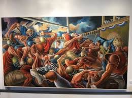 Ernie barnes played professional football in the nfl in the late 1960s. Ernie Barnes Painting Picture Of Pro Football Hall Of Fame Canton Tripadvisor