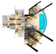 Home With Infinity Pool And Glass Bottomed Pool Rendered In 3d Floor Plan Design Kitchen Interior Design Modern Floor Plans