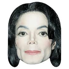 Michael Jackson (lang haar) Celebrity Masker, Platte Kaart Gezicht
