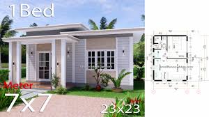 We offer all of our home plans with 3 types of foundations (slab foundation, crawl space. Small House Plan 7x7 With 1 Bedroom Flat Roof Small House Design