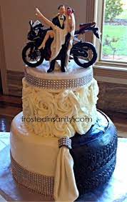 Bling And Motorcycles Wedding Cake Motocross Wedding Motorcycle Wedding Biker Wedding