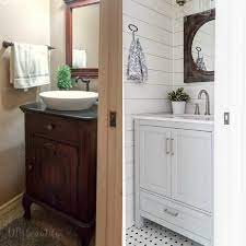 Feb 16, 2019 · various shades of taupe will make your bathroom o soothing space, add creamy and grey tones for a more relaxing look. A Tiny Bathroom Reveal With Modern Farmhouse Style Diy Beautify Creating Beauty At Home
