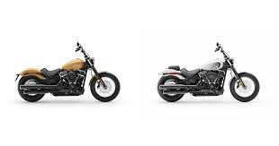 Simak daftar harga street bob 2021 di bawah untuk melihat harga otr dan promo yang tersedia. Motorrad Vergleich Harley Davidson Softail Street Bob Fxbb 2020 Vs Harley Davidson Softail Street Bob 114 Fxbbs 2021