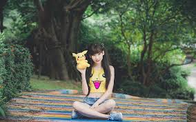 Find the best kawaii pokemon wallpaper on getwallpapers. Hd Wallpaper Asian Cute Pikachu Beauty Girl Model Photo Wallpap One Person Wallpaper Flare