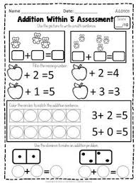 Math Centers Kindergarten Addition Within 5 Worksheets And Activities Math Centers Kindergarten Kindergarten Math Activities Fun Math Centers