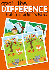 Printable Fall Spot The Difference Pictures Autumn Activities For Kids Preschool Fall Fun