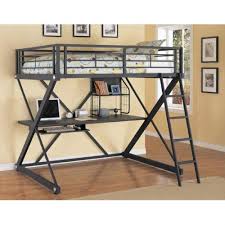 Madison single twin loft bed with desk and storage this twin loft bed will let you easily combine the amazing style and comfort of the design, especially with the simple lines and rich, espresso finish and. Little Dreamer Full Metal Loft Bed With Desk Nebraska Furniture Mart