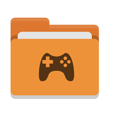 Controladores de juegos surtidos, controlador de juegos de video, joystick. Folder Orange Games Free Icon Of Papirus Places
