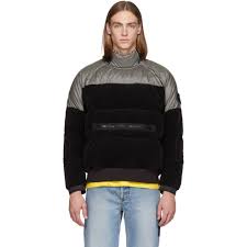 Stone Island Grey And Black Down Popover Anorak Jacket Stone Island