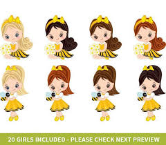 Bee Clipart Vector Bee Clipart Girl Clipart Bee Girls Etsy Bee Clipart Girl Clipart Clip Art