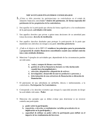 Cuestionario Niif 10 Estados Financieros Consolidados Normas Internacionales De Informacion Financiera Economias