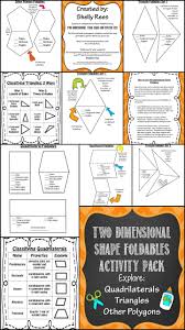 2d Shapes Activities And Foldables Classifying Polygons And Quadrilaterals Upper Elementary Math Math Journals Math Foldables