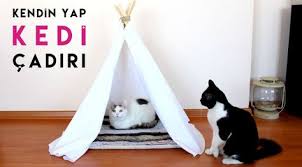 Kendin Yap Kedi Evi Oyun Cadiri Bohem Cadir Yapimi Kizilderili Cadirlari Kedi Kedi Evi