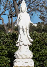 Use on a table top or large enough to free stand on your floor. White Marble Standing Kwan Yin Statue 66 129wm9 Hindu Gods Buddha Statues