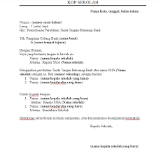 Surat Permohonan Perubahan Specimen Rekening Bank