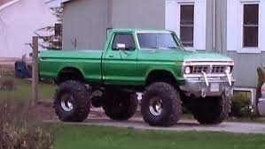 Green Lifted Ford Tduck 1970 S Ford Pickup Trucks Classic Ford Trucks Big Ford Trucks