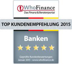 Das kann ein fehler sein. Top Kundenempfehlung Banken 2015 Whofinance
