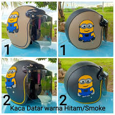 Harga helm bogo original terbaru dan terlengkap serta daftar harga helm bogo murah kaca datar dan retro sni serta helm bogo anak termurah. Jual Helm Bogo Dewasa Minion Kaca Datar Warna Hitam Kab Tangerang Wawanwaone Tokopedia