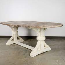 Rustic Oval Dining Table With White Base Oval Wood Dining Table Rustic Kitchen Tables Oval Table Dining