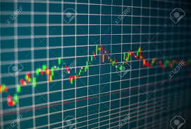 Financial Graph On A Computer Monitor Screen Background Stock