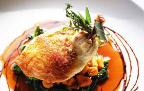 Sauce Below Roasted Chicken Fine Dining Recipes Chicken Entrees Fine Dining Menu